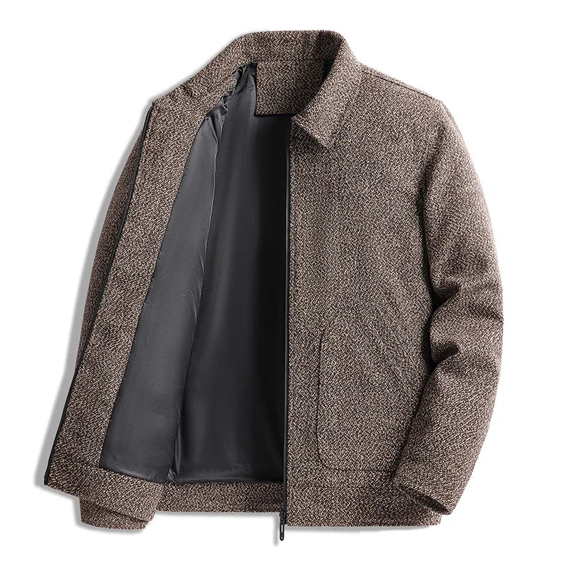 Men's Thick Winter Wool Blend Warm Jacket Men Fashion Trenchwear Coat Slim Lapel Streetwear Overcoat Business Casual Men Clothing