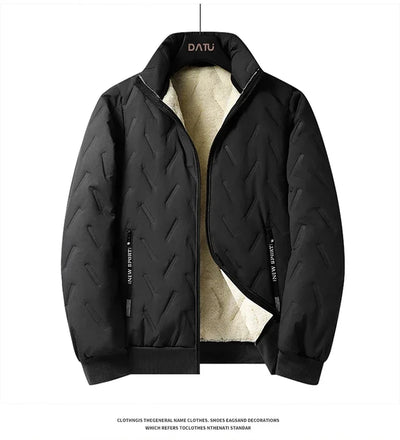 Men's Parka Jacket Winter Tracksuit Thick Warm Lamb Woolen Fleece Lined 2 Piece Set Jacket + Pants Sportswear Sweat Suits