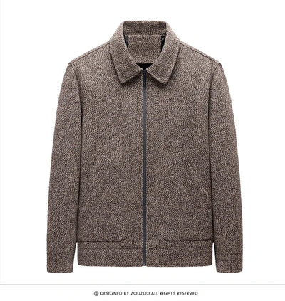 Men's Thick Winter Wool Blend Warm Jacket Men Fashion Trenchwear Coat Slim Lapel Streetwear Overcoat Business Casual Men Clothing