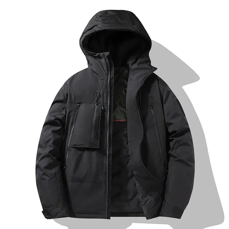 Winter Jacket Men's Outdoor Hiking Windproof Waterproof Graphene Warm Cotton Padded Coat Couple's Fashion Ski Thickened Parka