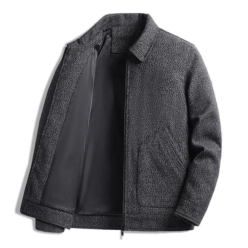 Men's Thick Winter Wool Blend Warm Jacket Men Fashion Trenchwear Coat Slim Lapel Streetwear Overcoat Business Casual Men Clothing