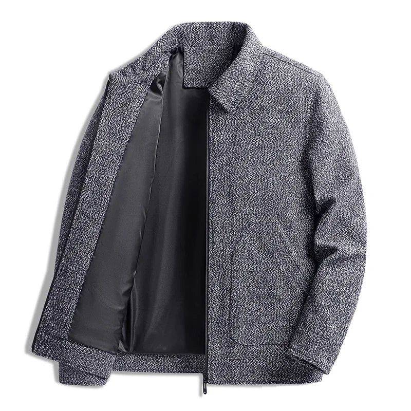 Men's Thick Winter Wool Blend Warm Jacket Men Fashion Trenchwear Coat Slim Lapel Streetwear Overcoat Business Casual Men Clothing
