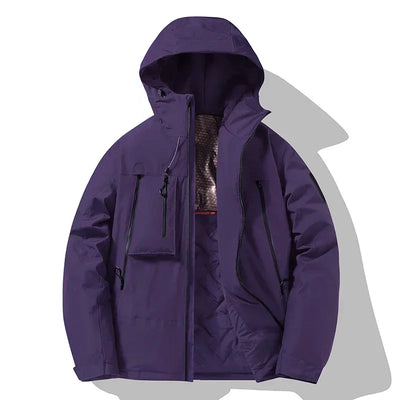 Winter Jacket Men's Outdoor Hiking Windproof Waterproof Graphene Warm Cotton Padded Coat Couple's Fashion Ski Thickened Parka