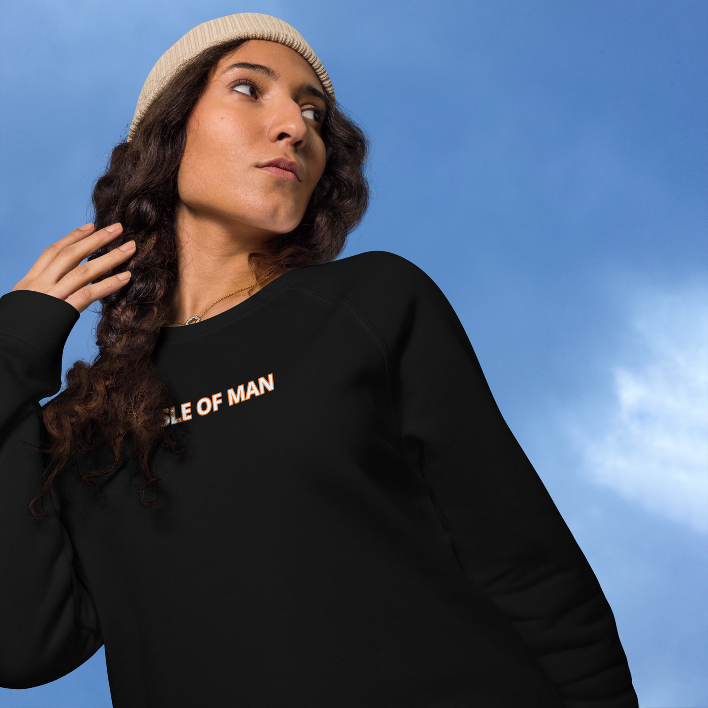 IOM Unisex organic Raglan sweatshirt